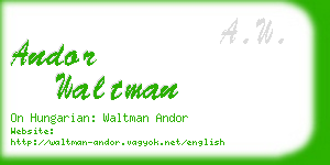 andor waltman business card